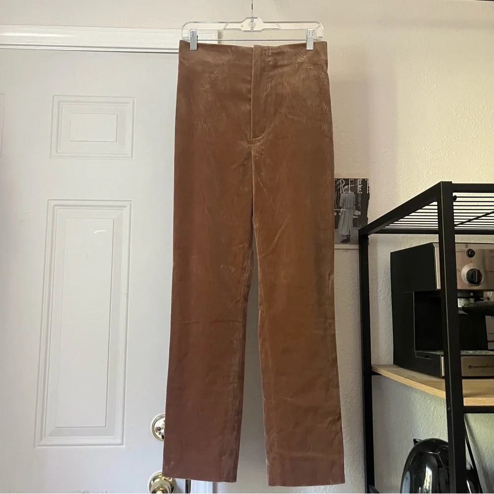 NWOT‎ SCANLAN THEODORE brown suede straight slim leg pants